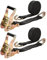 AKOLAFE 2PCS 6M Heavy Duty Ratchet Straps 2000kg Break Strength Ratchet Tie down Straps with Hooks Black Lashing Straps Securing Straps Tensioning Belts for Cargo, Trucks, Motorcycle, Trailer