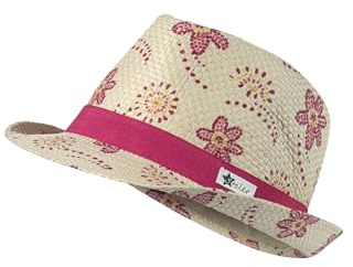Sterntaler Strohhut Blumen für Mädchen - Babyhut mit UV -Schutz 50+ und Blumendruck - Sonnenhut Baby schützt den Kopf an heißen Tagen vor der Sonne - Sandfarben, 47