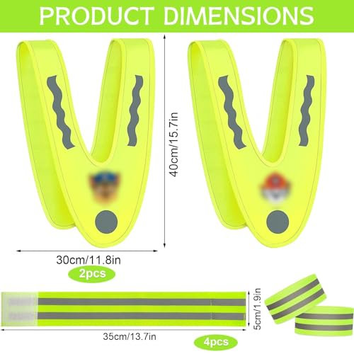 Huahuanghui Warnweste Kinder 2 Stück, Leuchtweste Kinder mit 4 Reflektorband, 360° Schutz Kinder Sicherheitsweste, Reflektorweste Kinder, Warnweste Fahrrad Kinder, Unisex Warnweste V-Form