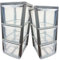 3 Drawer Medium Silver Modular Storage Tower Unit for Home, School, Office, Living Room & Bathroom With Clear Drawers (2)