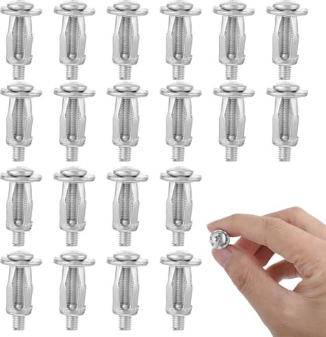 GEEHUA 20 pièces M5 chevilles à cavité, chevilles et vis de porte creuses, écrous à pétale, écrous d'expansion pour revêtement en aluminium, tuyaux en tôle d'acier, tôle de fer, parois fines (M5)