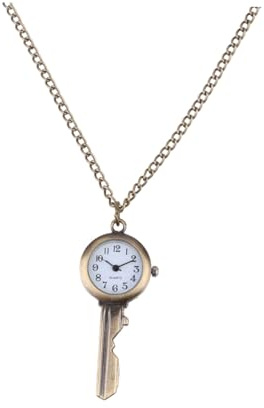 TOGEVAL 1pezzi Orologio Appeso Retro Stile Vintage Con Catena Per Chiavi Orologio Da Tasca Creativo e Portatile Design Elegante Per Studenti e Staff Facile Da Leggere