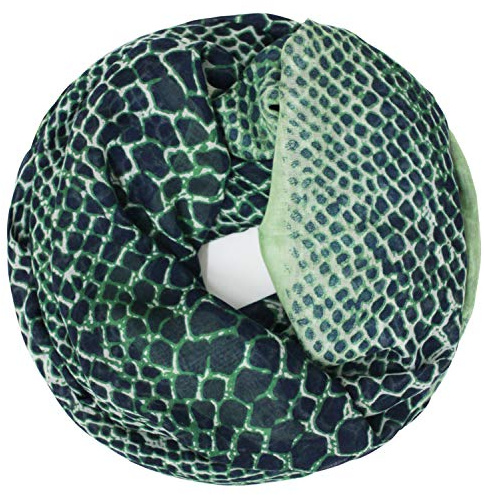 Glamexx24 Bufanda mujer niña patrón de piel de serpiente tubo bufanda bucle redondo animal print