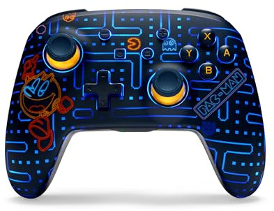 PowerA Enhanced Wireless Controller for Nintendo Switch with Lumectra - PAC-MAN NEON ARCADE, Gamepad, Bluetooth Controller, Rechargeable
