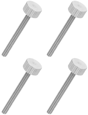 MECCANIXITY 4 PCS M4 x 40mm Flat Knurled Head Thumb Screws,304 Stainless Steel Fully Threaded Thumbscrew Bolts Fasteners for Home Appliances Lighting Electronic Equipment and Industry