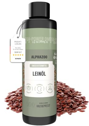 alphazoo Aceite de linaza premium para gatos, 250 ml, con ácidos grasos omega-3 y omega-6, prensado en frío, natural, puro, para el cuidado del pelo y la digestión