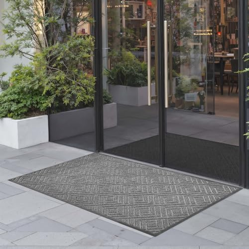VEVOR Front Door Mat, 1562 x 914 mm Commercial Floor Mat for Indoor and Outdoor, Modern Stylish Carpet with TPE Backing, Heavy Duty Washable Entry Industrial Rug for Hallway, Balcony, Garage, Grey