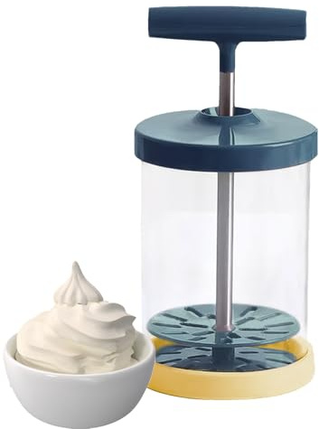 Machine À Chantilly Manuelle - Mousseur À Crème Manuel Pour Crème Fouettée Fraîche, Desserts Et Café | Ustensile De Cuisine En Plastique Ou En Acier Inoxydable Pour Des Résultats Crémeux Sans É