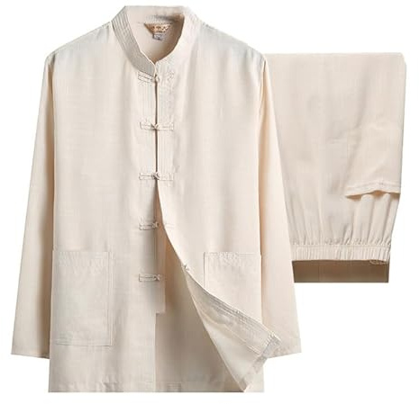TangoDS Men's Chinese Traditional Tang Suit - Kung Fu Shirt Oriental Retro Tops + Pants Tai Chi Breathable Uniforms Hanfu Set