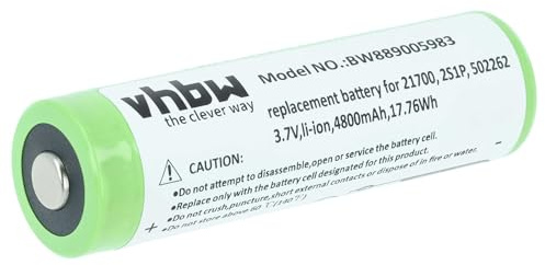 vhbw batteri kompatibel med Olight Seeker 2 Pro, 4 Pro, 3 Pro, 2 ficklampa pannlampa (4 800 mAh, 3,7 V, Li-Ion)