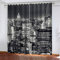 ZCFGG Gardinen Blickdicht New York Nachtansicht Verdunklungsgardine,Ösen Gardinen,Vorhänge Blackout Thermisch für Wohnzimmer Schlafzimmer 2X B140 x H180 cm