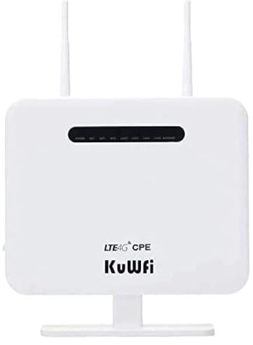 KuWFI 4G LTE Wi-FI Router, Wireless 4G Router Entsperrt Travel Partner 4G LTE CPE Router mit SIM-Kartensteckplatz Unterstützung B1/B3/B5/B7/B8/B20 CPE810-EU