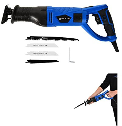 Sierra de sable 750 W con hoja de sierra sable, 4 unidades, sierra de sable profesional 2700 rpm, para madera y metal, sierra de sable eléctrica