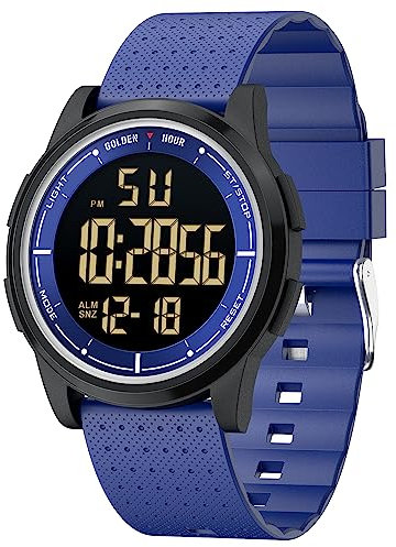 Affute Uhren Herren & Damen Minimalistisch Sport 5ATM Schwimmen Digital wasserdichte Armbanduhr, Ultra-Dünne Weitwinkel-Display Gummi-Armband Armbanduhr für Jungen Mädchen