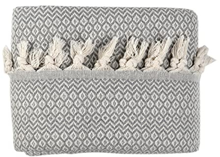 Tuiste - Coperta Reversibile in Cotone, Copriletto, Copridivano, Coperta per TV e Poltrona, Grigio Chiaro (250 x 265 cm)