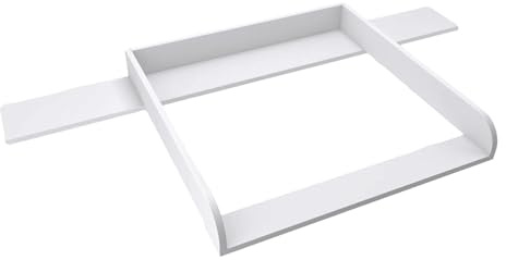 regalik Cambiador con Tablero para Hemnes, Accesorio para Cómodas de 50x160 cm, Accesorio Desmontable para Cambiador, Paneles Frontales Redondeados, Blanco