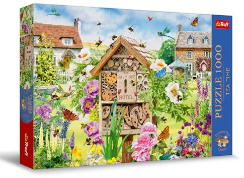 Trefl A Home for Bees 1000 Jigsaw Puzzle Premium Plus Tea Time 27x19 Print, Painted Nostalgic Picture, Perfect Matching of Elements, for Adults and Children from 14 Years Old