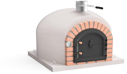 MOVELAR - Horno de Leña Exterior de Obra GRAN CANÁRIA (Blanco - 100 x 100 x 65 cm) - Horno exterior de leña compacto, ideal para pizza y pan, aislamiento térmico con corcho - REF: M00128