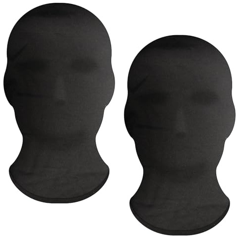 2 st Zentai Heltäckande Halloween Spandex Huva Cosplay Mask Unisex för Cool Mode Halloween Party Kostym -Svart