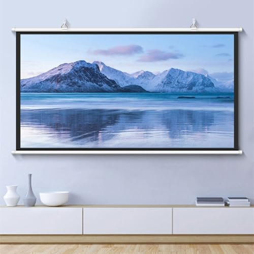 GSKDZG Manual Pull Down Projector Screen 30 40 50 60 72 Home Theater Projection Screen HD 4K 4:3 16:9 Format Movie Screen For Indoor Outdoor, Anti-Crease(50 Inch (4:3))