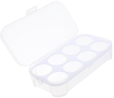 Tofficu Contenitore Per Uova Portatile in Pp Per Frigorifero 8 Scomparti, Scatola Per La Conservazione Delle Uova Chiusura Di Sicurezza, Per Cucina, Campeggio e Picnic