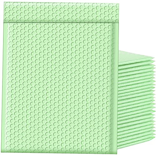 Famagic Mint Green Bubble Mailers 10.5x16 for Clothing, 25pc Usable 10.5x15