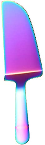 Brasse Pelle à pizza en acier inoxydable avec bord dentelé pour couper le pain et tarte à gâteau, couteau à dessert, spatule néon