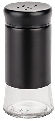 Wenko Spargispezie di vetro Boga, accessorio per barbecue da 0,14 l, Outdoor Kitchen per tutte le spezie, vasetto di vetro trasparente, coperchio di plastica nera, Ø 5 x 11,5 cm, 55020100