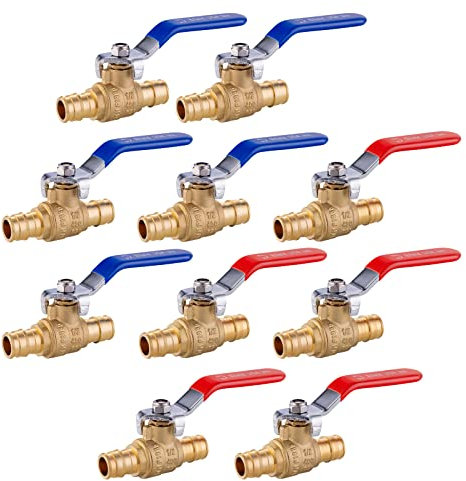 (Pack of 10) EFIELD Cold Expansion Pex-A 1/2 Inch X 1/2 Inch Brass Ball Valve For Hot and Cold Water, Potable Water, ASTM F1960,cUPC Certified (10),(VALVE149)