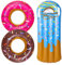 olyee 3pcs Donut Pool Floats, 80cm Funny Inflatable Swimming Rings Tubes, Colorful Pool Floats Summer Beach Pool Game Toys for Girls Boys(Donut Floats)