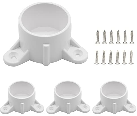 Biaungdo 1 Inch PVC Table Leg Cap Fittings, White, 4 Pcs