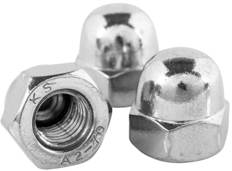 Topnorm24 - Hutmutter hohe Form DIN 1587 Edelstahl M6-10 Stück rostfrei A2 V2A Sechskant Hutmuttern Kappenmuttern für Schrauben & Unterlegscheiben & Gewindestangen (10, M6)