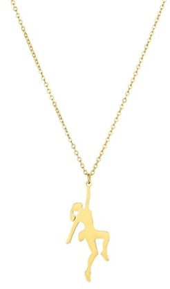 SiVaji Collier Pendentif Argent Bijoux ​Hommes Femmes Necklacesimple Rétro Party Escalade Fitness Collier en Plein Air Montagne Escalade Golden Girls