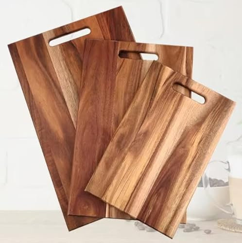 Planche à découper en bois d'acacia massif (34 x 22 cm)