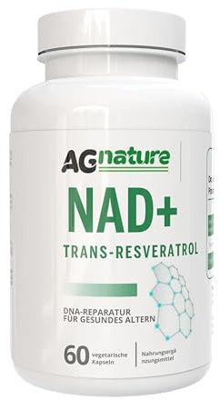 NAD Resveratrolo 1000mg 60Cps Integratore Nicotinamide Puro - Complex Anti-Età e Anti-Fatica con Niacina e Trimetilglicina