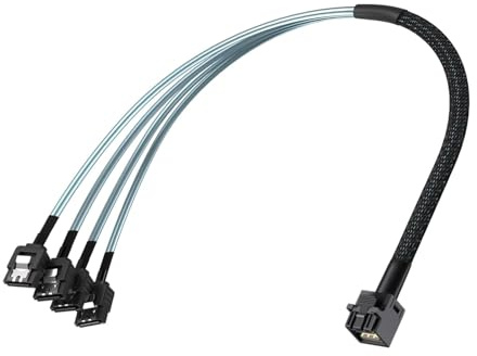 ipolex SFF-8643 till SATA-kabel, SFF-8643 värdkabel till SATA 4X-mål, kompatibel med Raid-styrenhetens hårddisk, 0,75 meter (2,5 ft)