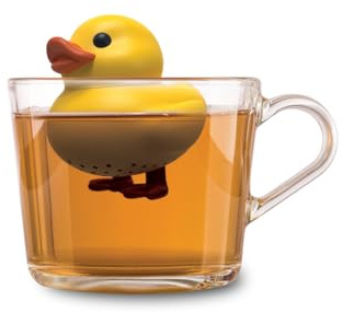 Winkee - Cute Animal - Colino da tè per tè sfuso, infusore da tè divertente, colino da tè per tazza, colino per spezie, silicone, statuetta di animali (anatroccolo)