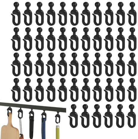 Drapierhaken | 50 Stück Gardinenhaken | 4,33x3,15x1,57 Zoll Drapierhaken | für Outdoor Pavillon, wetterfeste Netzhaken für Garten