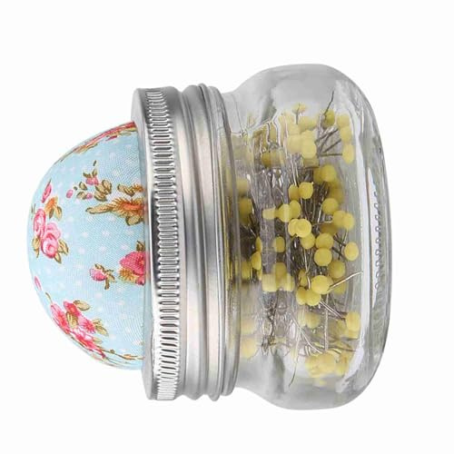 RASTKY Cuscino del Perno Magnetico - Bottiglia di Vetro di Vetro per Perno di Cucitura per Perle Rotonde per Spilli a Testa Grande Kit di Cucito Fai -da te Pin Trapunte Incluse