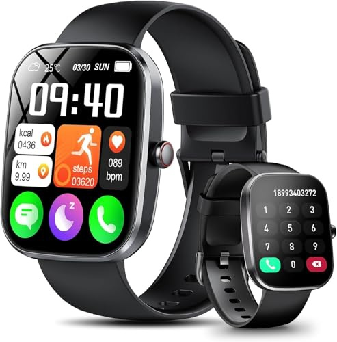 Reloj Inteligente Hombre Mujer, 1.91HD Smartwatch con Llamadas Bluetooth, IP68 Smart Watch con 112+ Deportivos Modos Podómetro Pulsómetro Monitor de Sueño, Pulsera Actividad para Android iOS