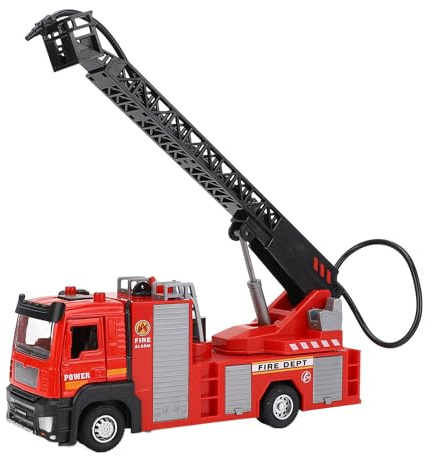 SIXRUN Jouet de Camion de Pompier à échelle Multifonctionnelle avec Lumière et Son pour Modèle de Camion de Pompier pour Enfants