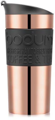Bodum 11068-18S TRAVEL MUG Vakuum-Reisebecher, 0,35 L, Klappdeckel, Kupfer, Rich Copper