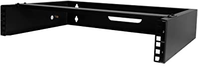 StarTech.com 2U Wall Mount Network Rack - 14 in Deep (Low Profile) - 19 Patch Panel Bracket for Shallow Server, IT Equipment, Network Switches - 77lbs/35kg Weight Capacity, Black (RACK-2U-14-BRACKET)