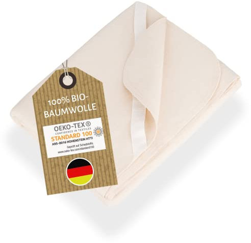 NULANI HOME® weiche Bio Moltonauflagen | Matratzenschoner 90x200cm - Made in Germany - 100% Bio-Baumwolle - Hautfreundlich & Allergiker geeignet | Matratzenauflage atmungsaktiv für Bett Matratzen