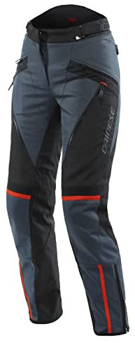 Dainese - Tempest 3 D Dry Lady Pants, Motorrad Tourenhose Für Damen, Wasserdicht, Herausnehmbares Thermofutter, Knieschutz, Ebenholz/Schwarz/Lavarot, 46