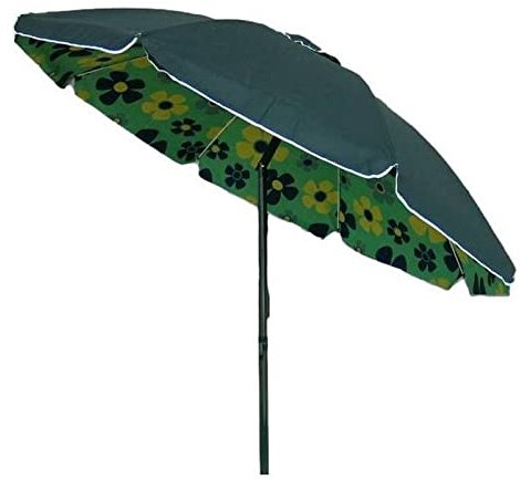 LIFE IS Ombrellone Mare da Spiaggia da 200 cm. Palo da 32 mm colorato con Snodo. Tessuto in Policotone Duplex. Camino antivento. Colore Verde
