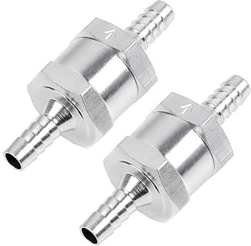 Bestgle Aluminium-Rückschlagventil QC001, 10mm, Silber, 2-stück, für Auto Vergaser, Niederdrucksystem, Korrosionsschutz, Integriertes Design, Kompakt, Bequem