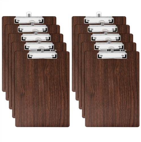 URbantin A4 Klemmbrett aus Holz - 10 Stück mit Stifthalter, Schreibbrett für Büro