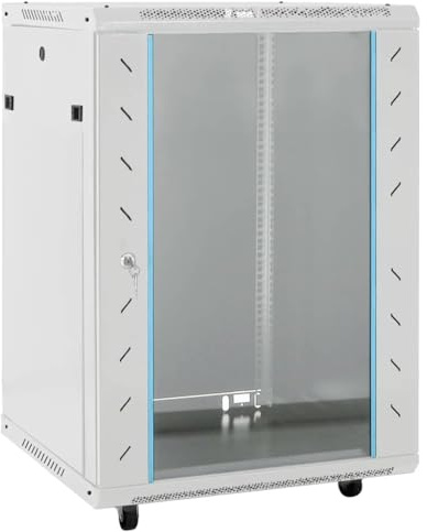 vidaXL 15U Nätverksskåp 19 IP20 grå 60x45x86 cm, datorskåp, förvaringsskåp, nätverksförvaring, serverskåp
