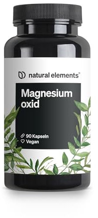 natural elements Magnesium - 90 Kapseln - 667mg, davon 400mg elementares Magnesium pro Kapsel - Laborgeprüft, hochdosiert, vegan